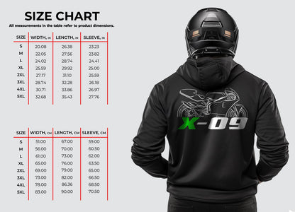 Kawasaki X-09 1992 Inspired Hoodie - Motorcycle Sweatshirt for Riders