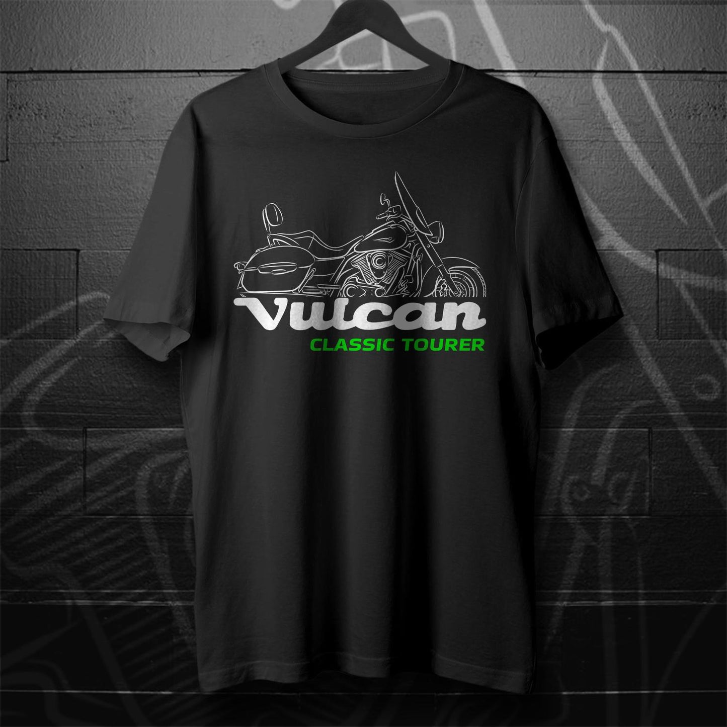 Kawasaki Vulcan 1700 Classic Tourer & Nomad VN1700 2009-16 T-Shirt - Motorcycle Tee Shirt for Riders