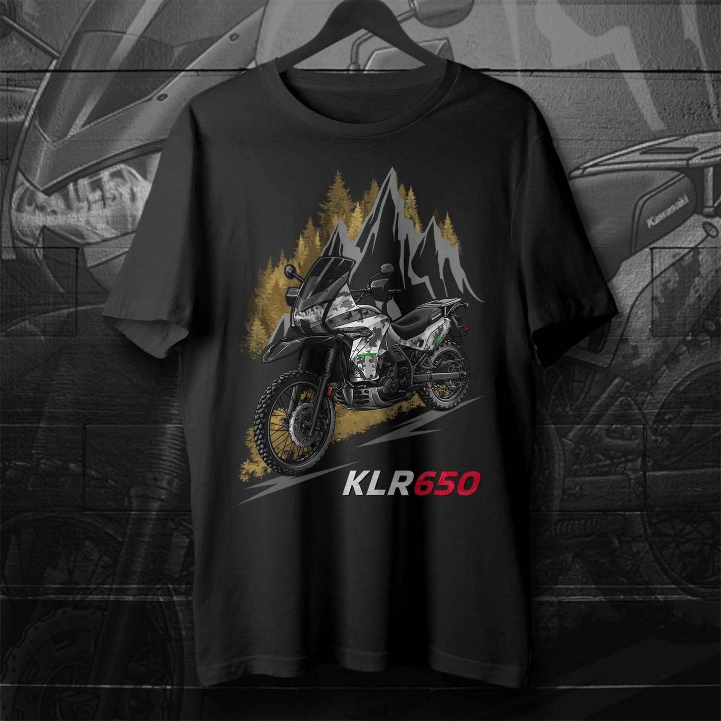 Kawasaki KLR 650 2014-18 T-Shirt - Motorcycle Tee Shirt for Riders