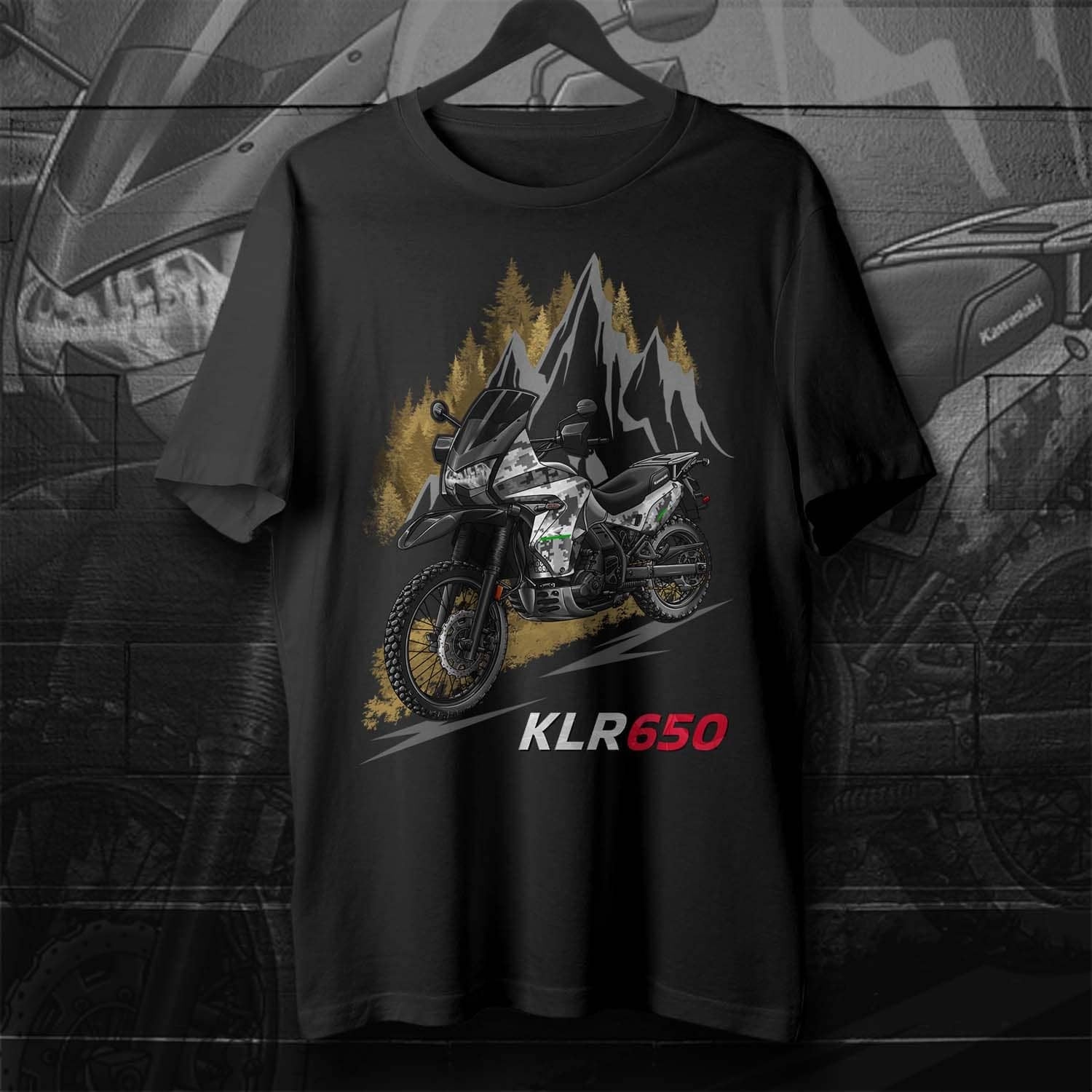 Kawasaki KLR 650 2014-18 T-Shirt - Motorcycle Tee Shirt for Riders