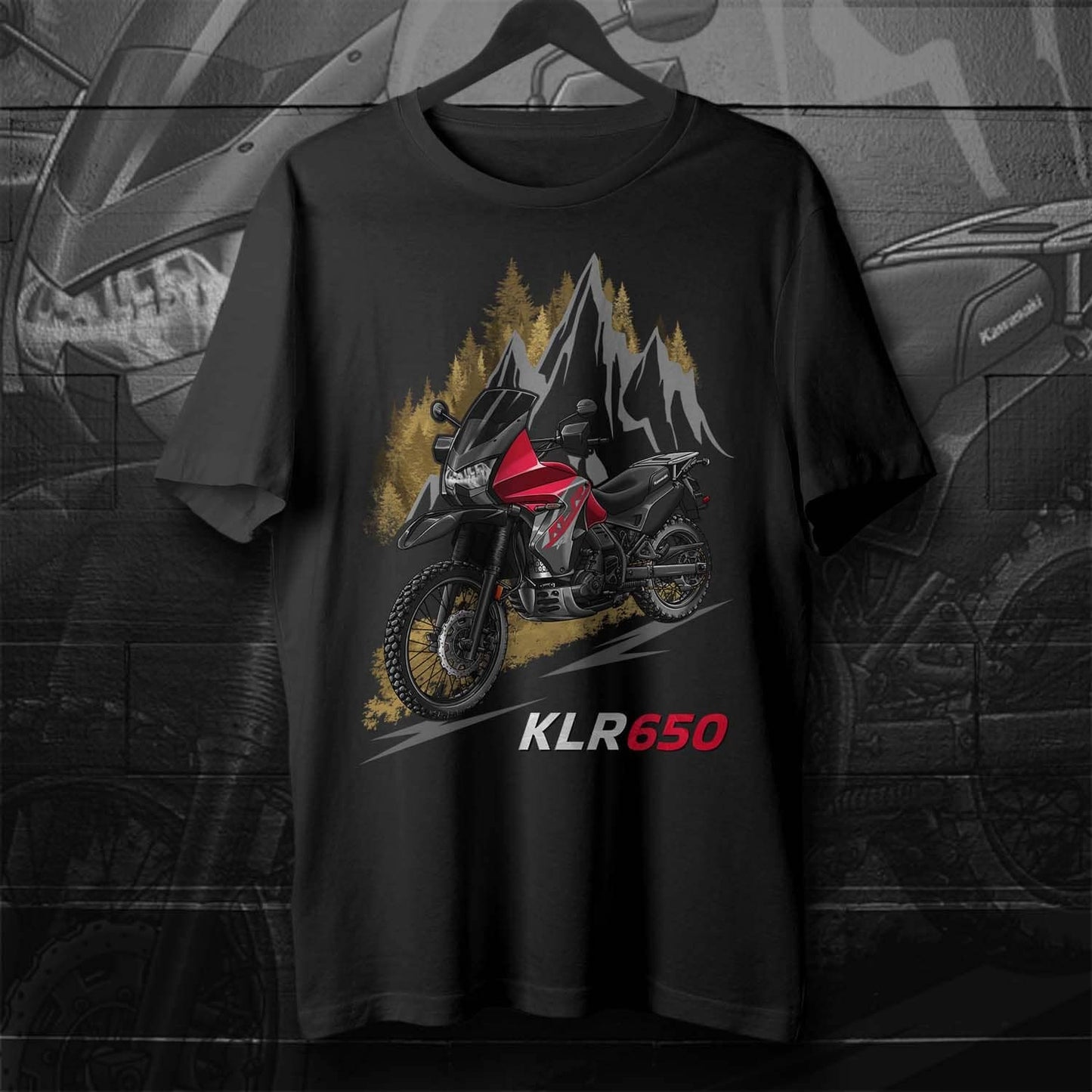 Kawasaki KLR 650 2014-18 T-Shirt - Motorcycle Tee Shirt for Riders