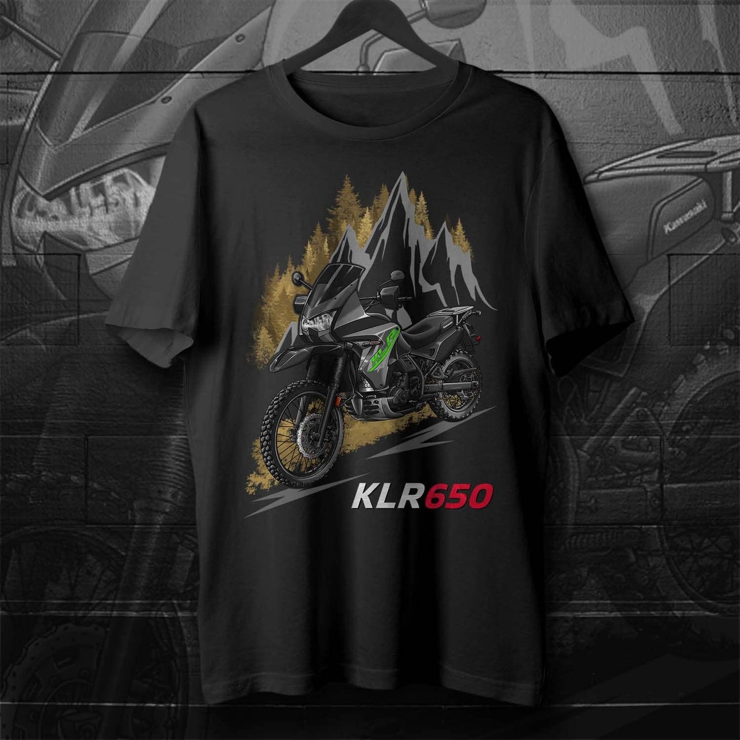 Kawasaki KLR 650 2014-18 T-Shirt - Motorcycle Tee Shirt for Riders