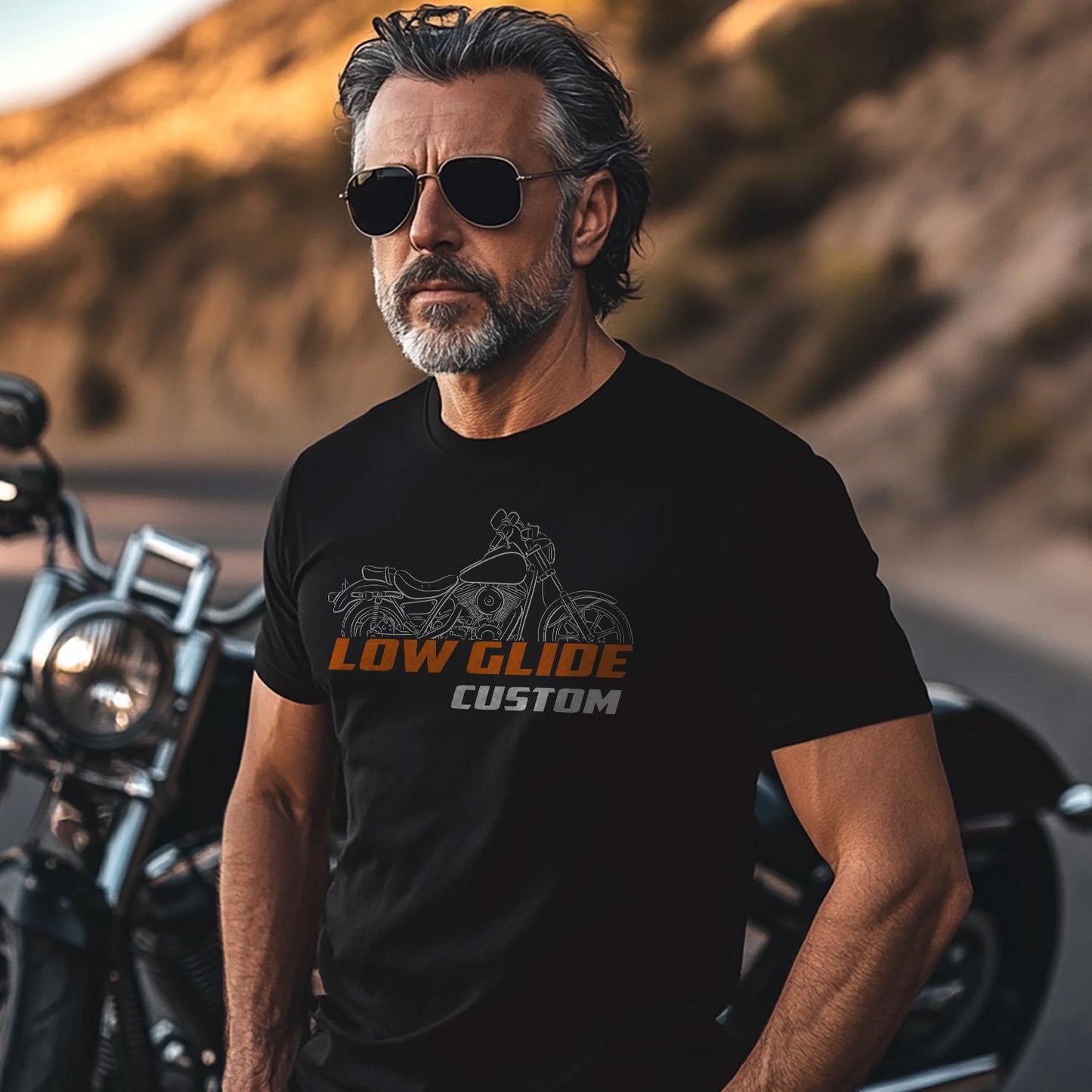 Harley Davidson FXRC Low Glide Custom 1985 Inspired T-Shirt - Biker Motorcycle Tee Shirt