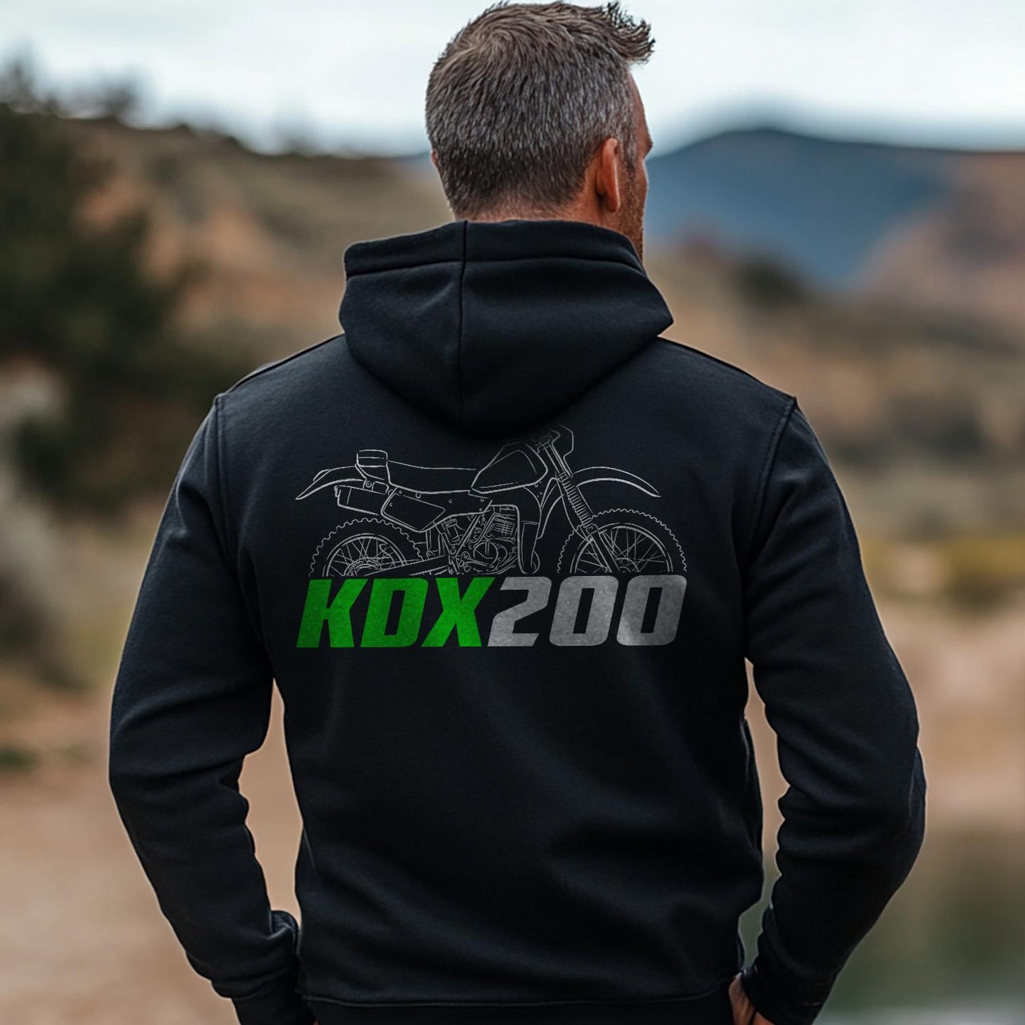 Kawasaki KDX 200 Inspired Hoodie - Motorcycle Sweatshirt for Riders