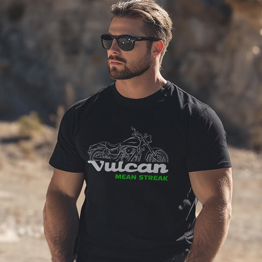 Kawasaki VN1600 Vulcan 1600 Mean Streak T-Shirt - Motorcycle Tee Shirt for Riders