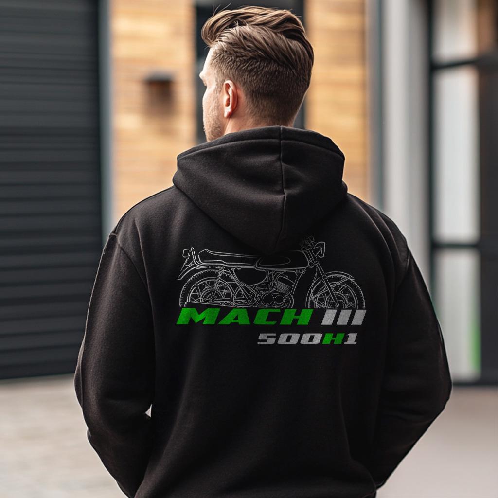Kawasaki 500 Mach III H1 Inspired Hoodie - Motorcycle Sweatshirt for Riders