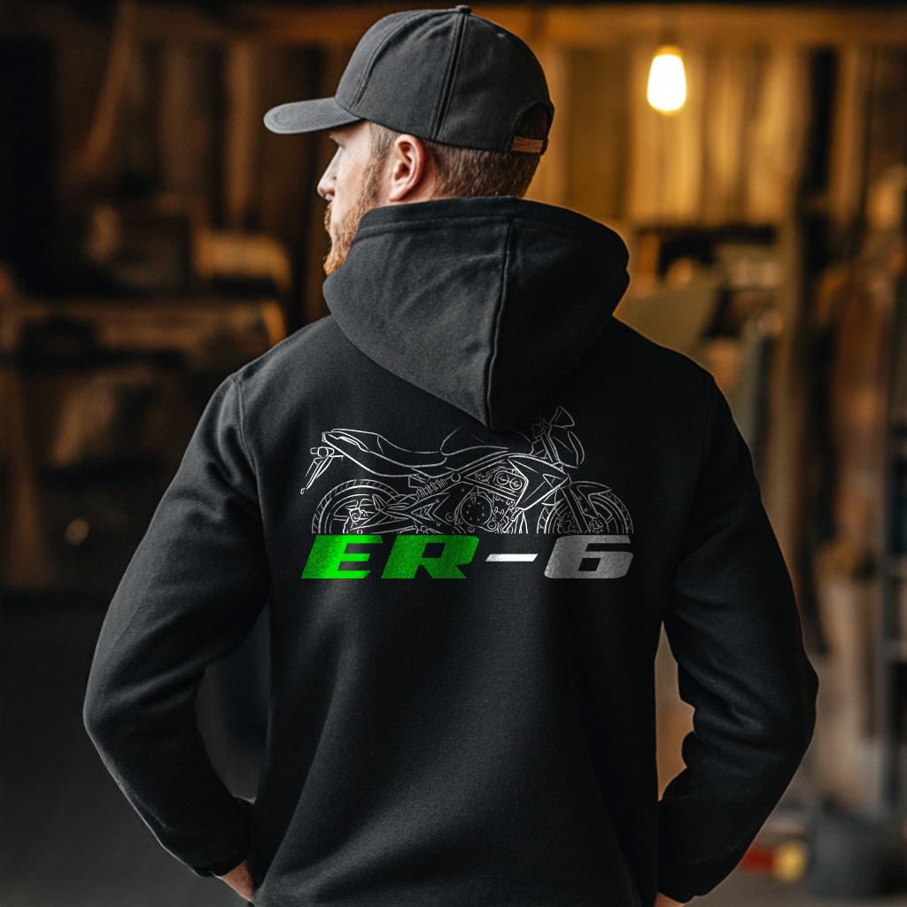 Kawasaki ER-6 Inspired Hoodie - Motorcycle Sweatshirt for Riders