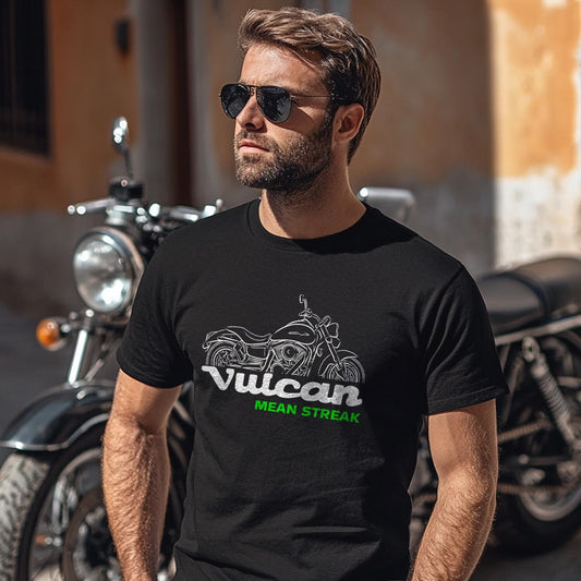 Kawasaki VN1500 Vulcan Mean Streak 2002-03 Inspired T-Shirt - Motorcycle Tee Shirt for Riders
