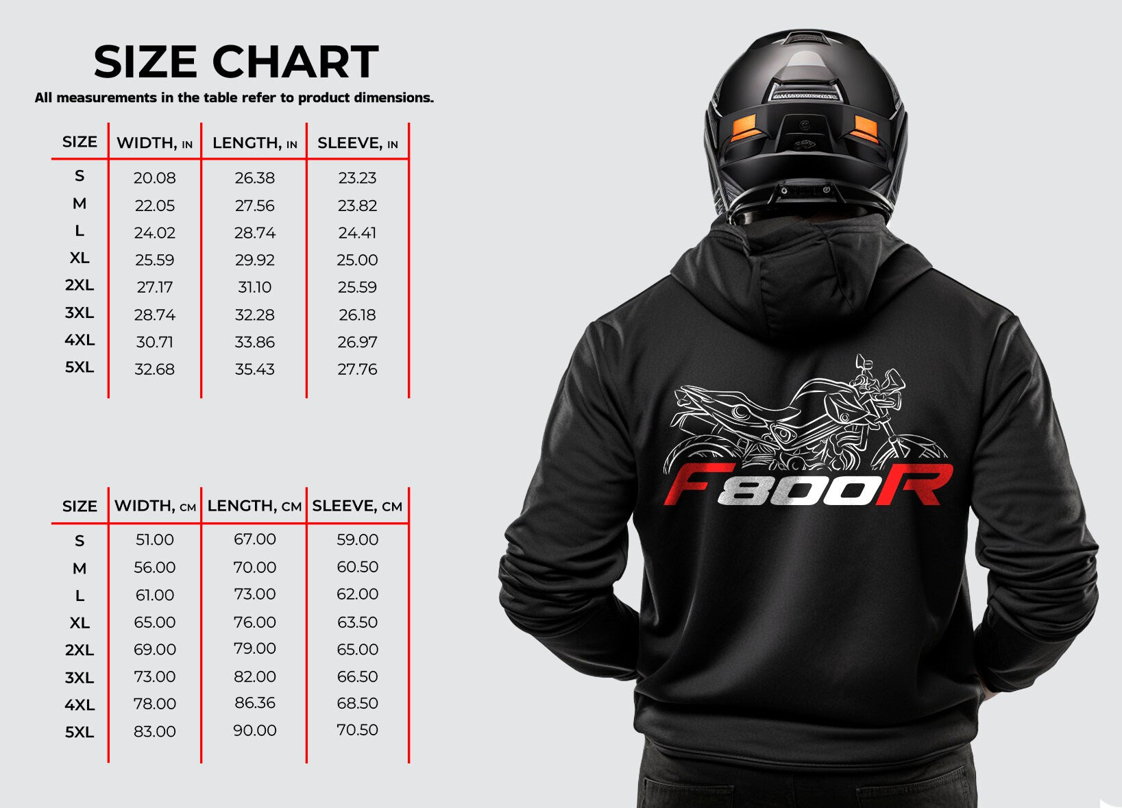 BMW F800R Hoodie - Motorcycle Sweatshirt for Riders