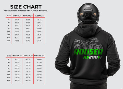 Kawasaki Rouser NS200 Fi Inspired Hoodie - Motorcycle Sweatshirt for Riders