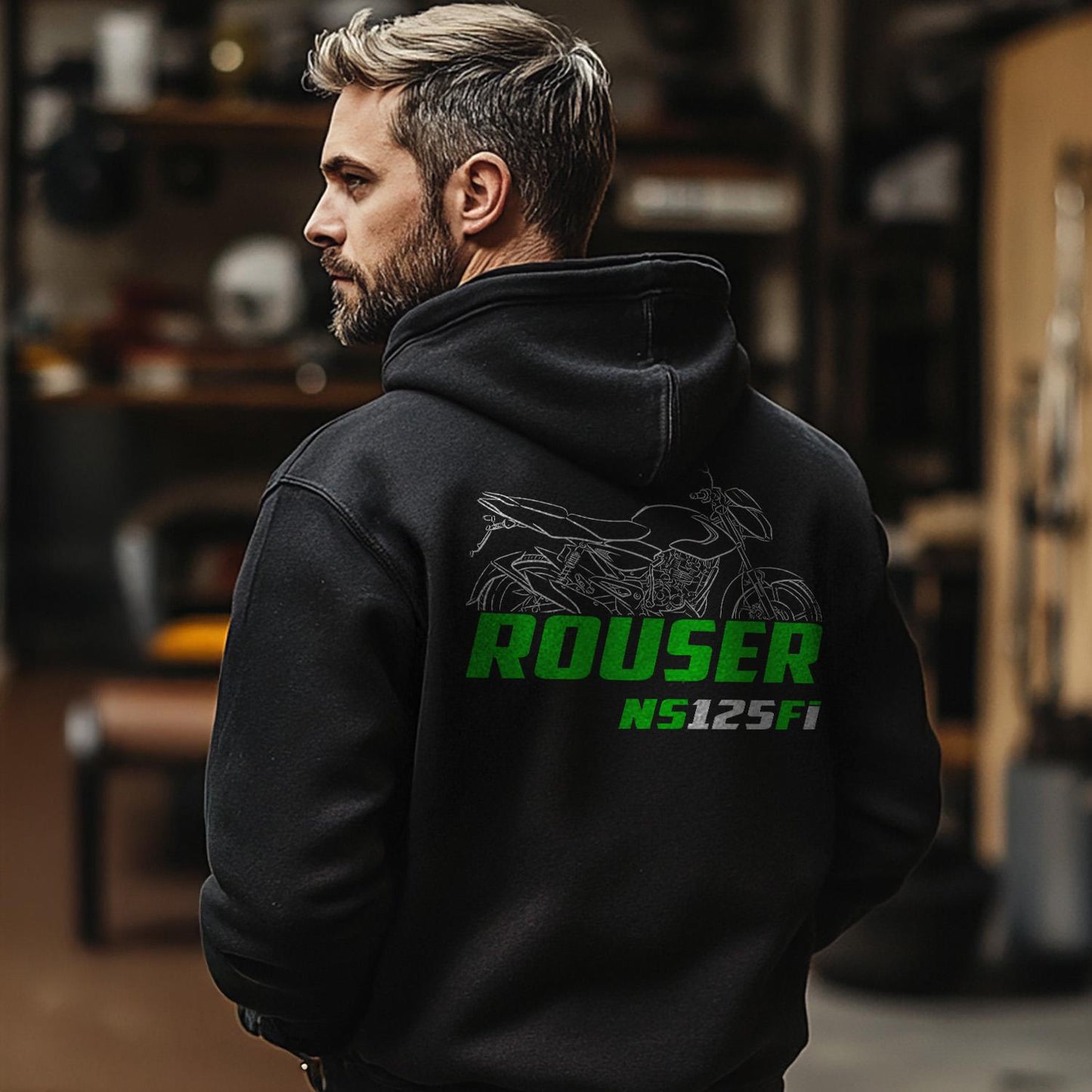 Kawasaki Rouser NS125 Fi Inspired Hoodie - Motorcycle Sweatshirt for Riders
