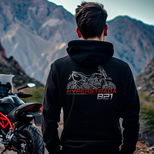Ducati Hyperstrada 821 Inspired Hoodie - Motorcycle Sweatshirt for Riders
