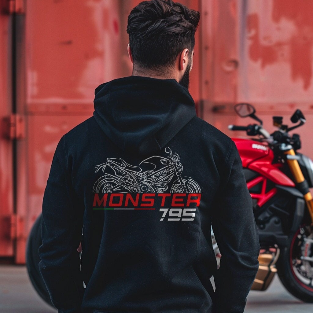 Ducati Monster 795 Inspired Hoodie - Motorcycle Sweatshirt for Riders