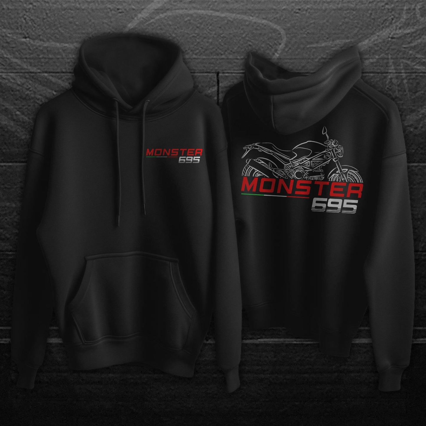 Ducati Monster 695 Inspired Hoodie - Motorcycle Sweatshirt for Riders