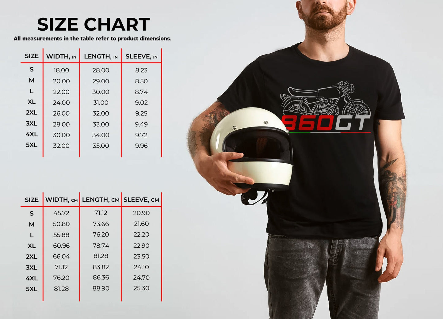 Ducati 860 GT Inspired T-Shirt - Motorcycle Tee Shirt for Riders