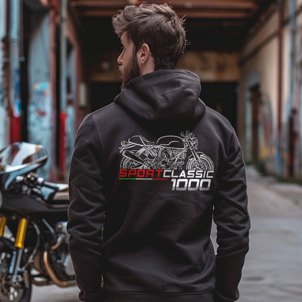 Ducati Sport Classic 1000 & 1000S Inspired Hoodie - Motorcycle Sweatshirt for Riders