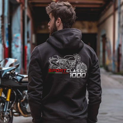 Ducati Sport Classic 1000 & 1000S Inspired Hoodie - Motorcycle Sweatshirt for Riders