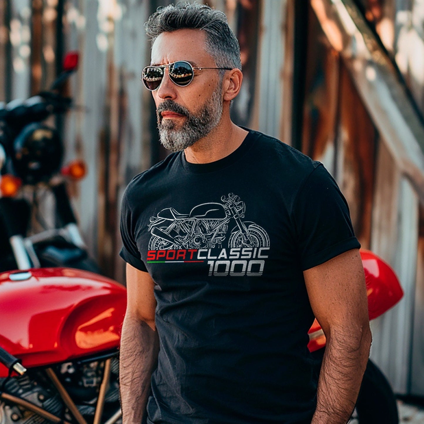 Ducati Sport Classic 1000 & 1000S Inspired T-Shirt - Motorcycle Tee Shirt for Riders