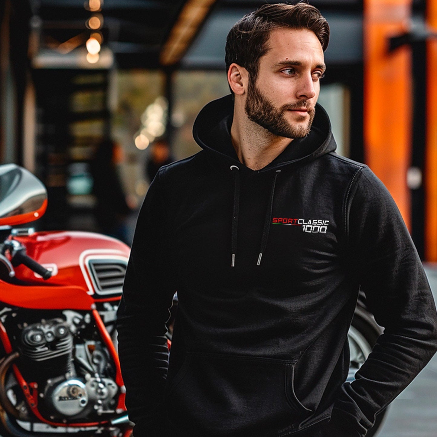 Ducati Sport Classic 1000 & 1000S Inspired Hoodie - Motorcycle Sweatshirt for Riders