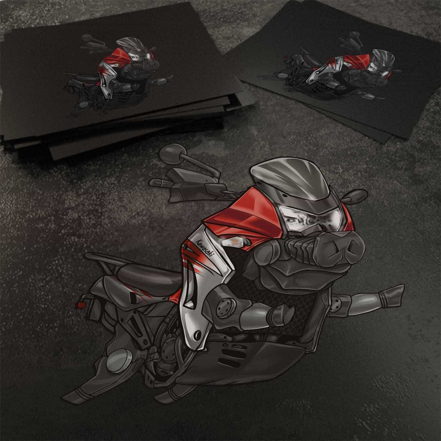Kawasaki KLR650 2011-14 Inspired Stickers - Set of 3 Motorcycle Decals for Riders