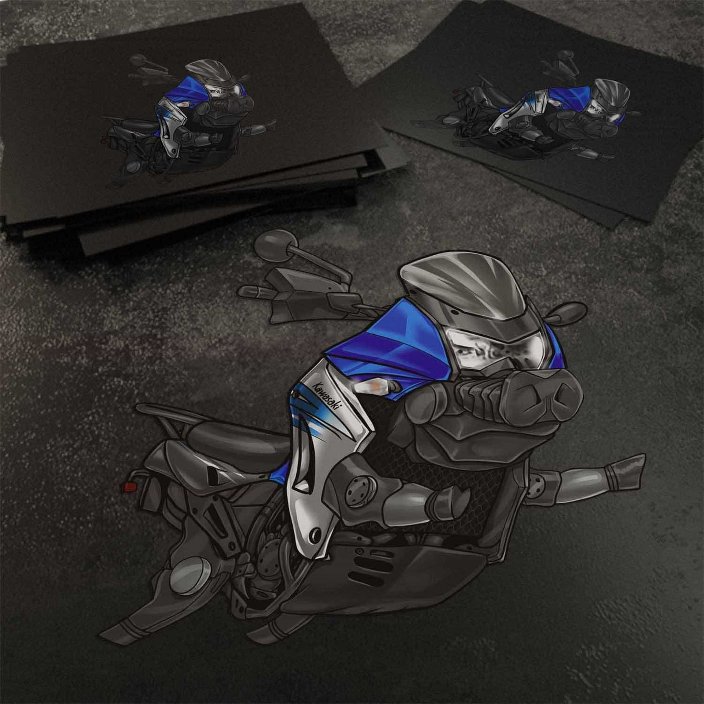 Kawasaki KLR650 2011-14 Inspired Stickers - Set of 3 Motorcycle Decals for Riders