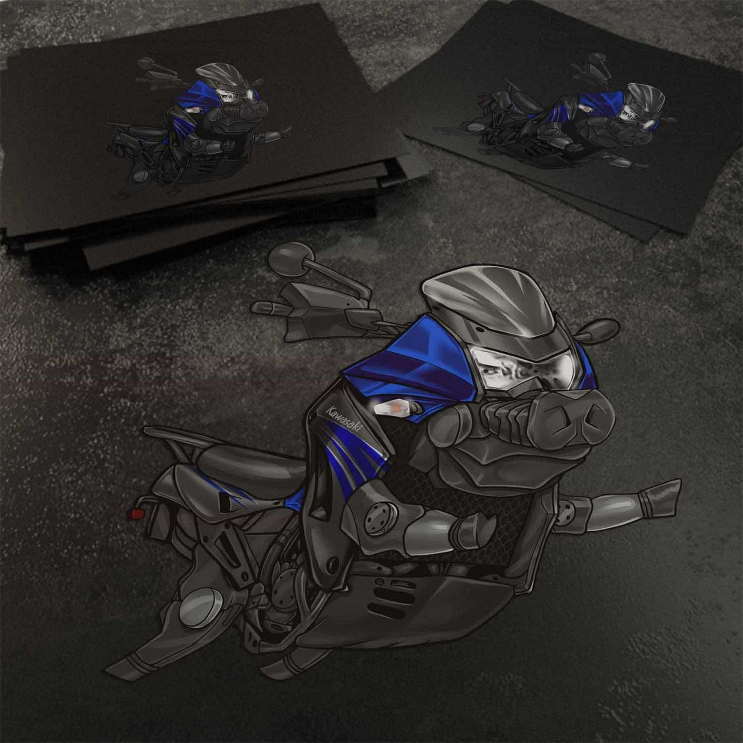 Kawasaki KLR650 2008-10 Inspired Stickers - Set of 3 Motorcycle Decals for Riders