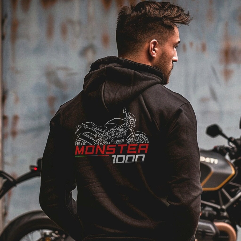 Ducati Monster 1000 Inspired Hoodie - Motorcycle Sweatshirt for Riders