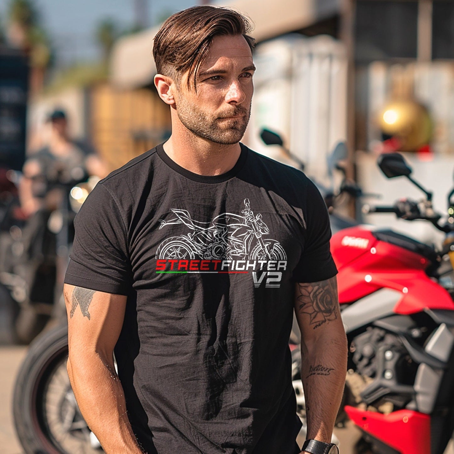 Ducati Streetfighter V2 Inspired T-Shirt - Motorcycle Tee Shirt for Riders