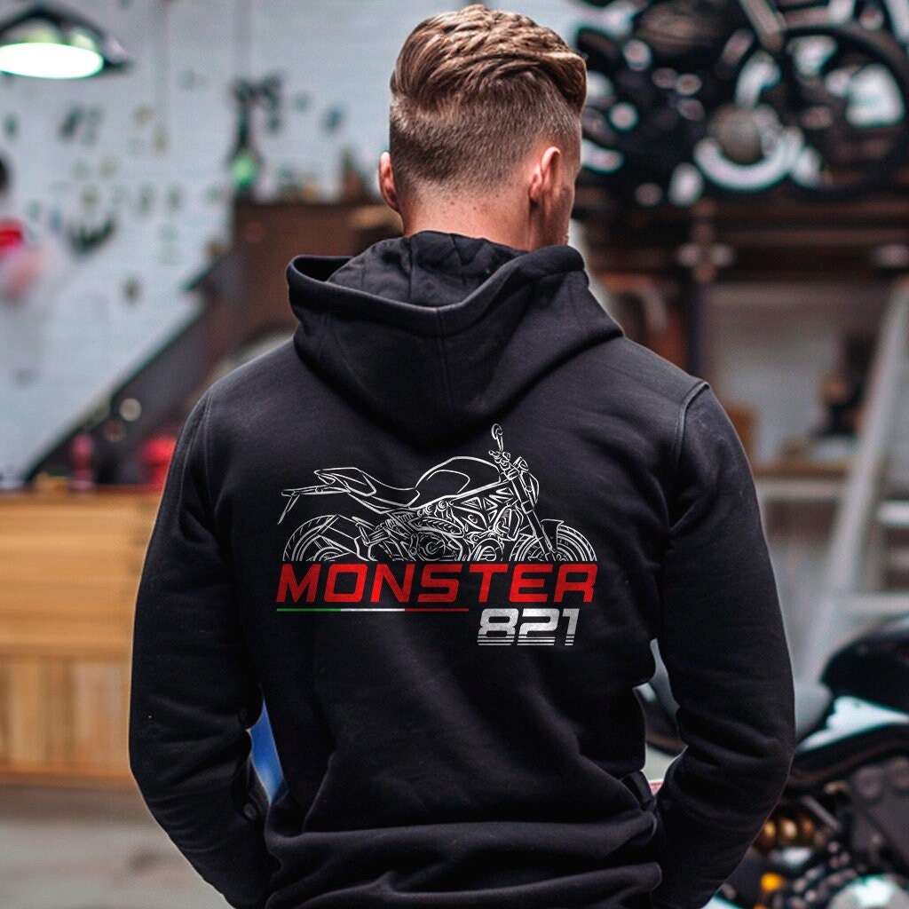 Ducati Monster 821 Inspired Hoodie - Motorcycle Sweatshirt for Riders