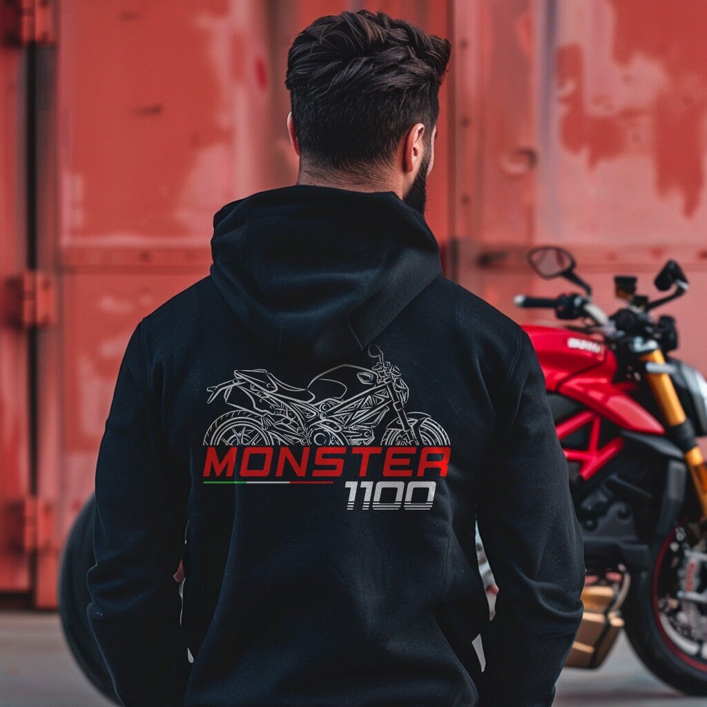 Ducati Monster 1100 Inspired Hoodie - Motorcycle Sweatshirt for Riders
