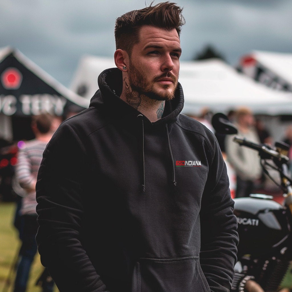 Ducati 650 Indiana Inspired Hoodie - Motorcycle Sweatshirt for Riders