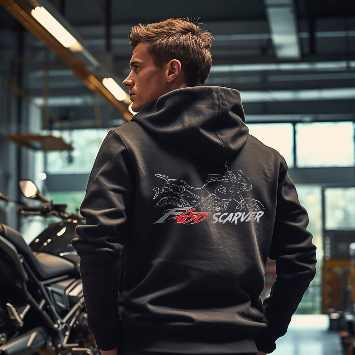 BMW F650CS Scraver Hoodie - Motorcycle Sweatshirt for Riders
