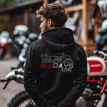 Ducati 125 Six Days Hoodie - Motorcycle Sweatshirt for Riders