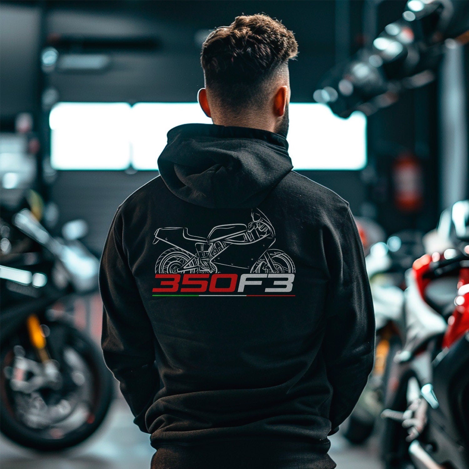 Ducati 350 F3 Inspired Hoodie - Motorcycle Sweatshirt for Riders