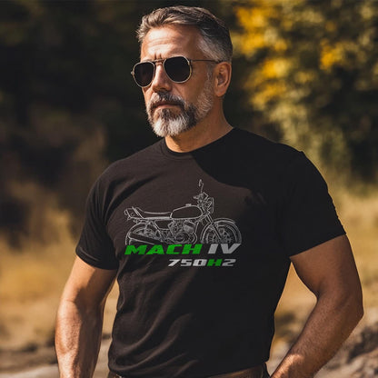 Kawasaki 750 Mach IV H2 Inspired T-Shirt - Motorcycle Tee Shirt for Riders