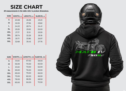Kawasaki 750 Mach IV H2 Inspired Hoodie - Motorcycle Sweatshirt for Riders