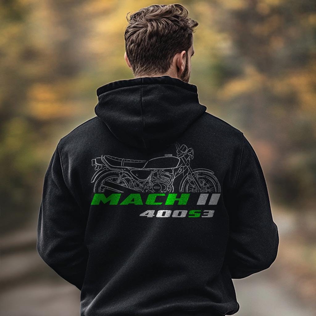 Kawasaki 400 Mach II S3 Inspired Hoodie - Motorcycle Sweatshirt for Riders