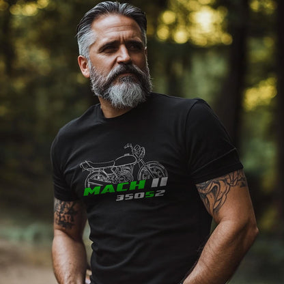 Kawasaki 350 Mach II S2 Inspired T-Shirt - Motorcycle Tee Shirt for Riders