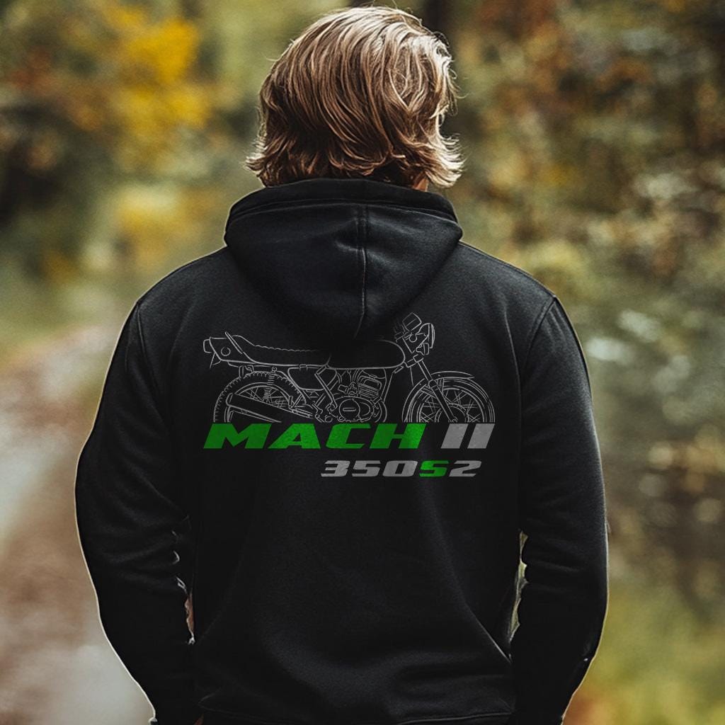 Kawasaki 350 Mach II S2 Inspired Hoodie - Motorcycle Sweatshirt for Riders