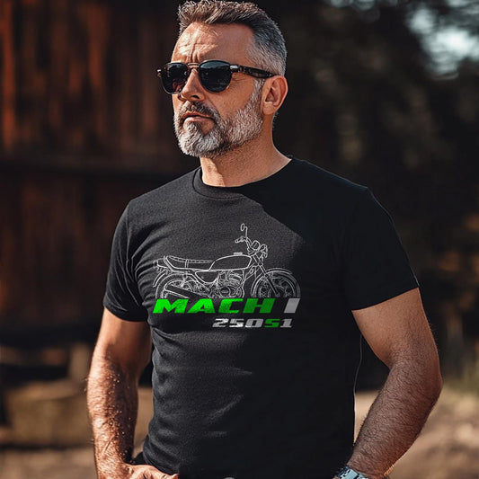 Kawasaki 250 Mach I S1 1971 - 1975 Inspired T-Shirt - Motorcycle Tee Shirt for Riders