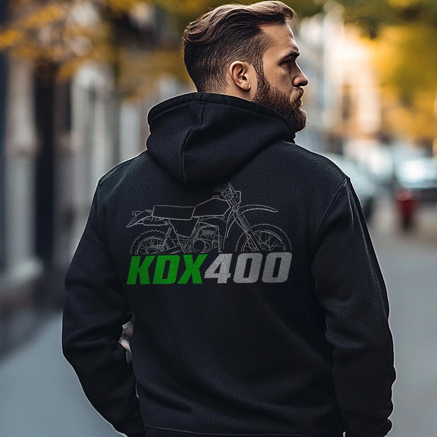 Kawasaki KDX 400 Inspired Hoodie - Motorcycle Sweatshirt for Riders