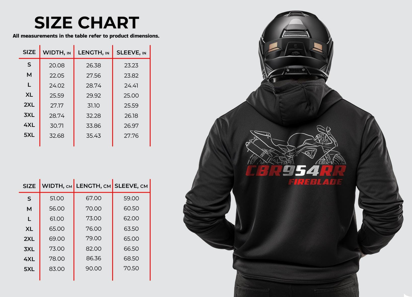 Honda CBR954RR FireBlade Inspired Hoodie - Motorcycle Sweatshirt