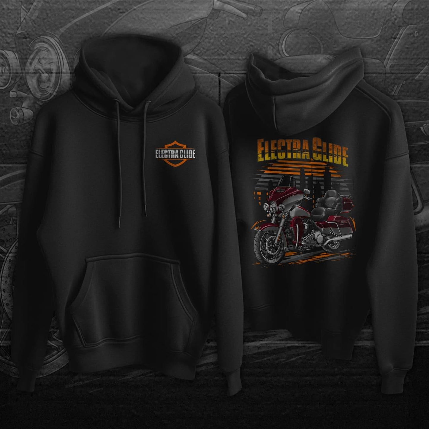 Harley Electra Glide Ultra Classic FLHTCU & FLHTCUI 2018-19 Inspired Hoodie - Biker Motorcycle Sweatshirt
