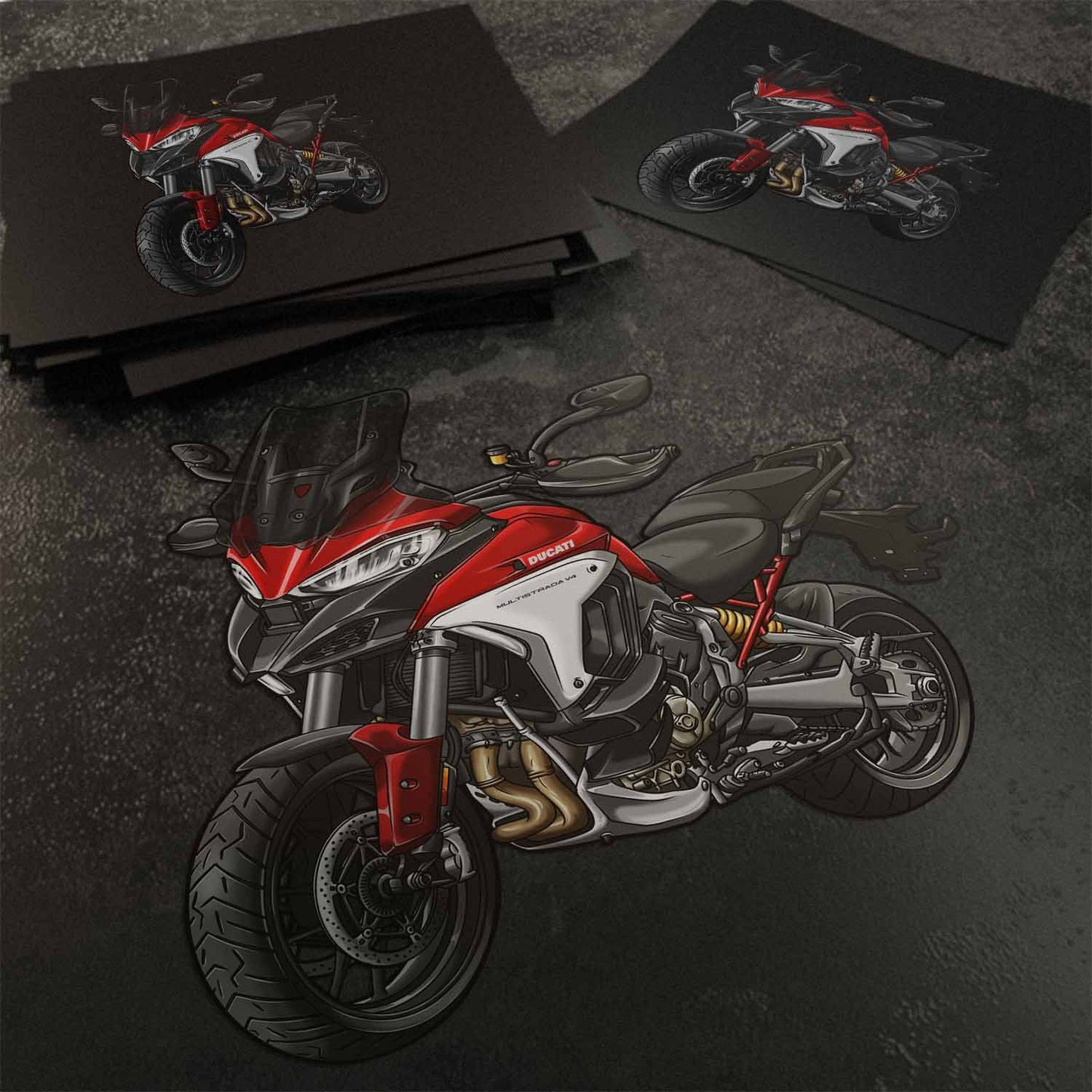 Ducati Multistrada V4S Stickers - Set of 3 Motorcycle Decals for ADV Riders