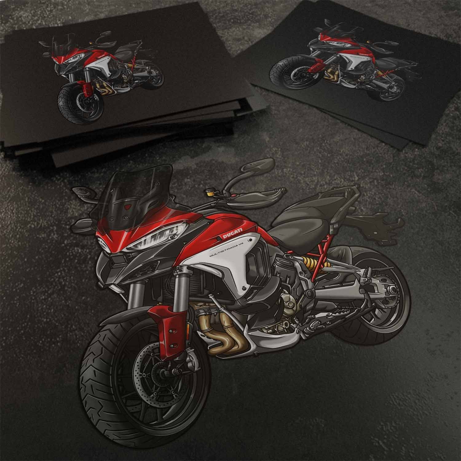 Ducati Multistrada V4S Stickers - Set of 3 Motorcycle Decals for ADV Riders