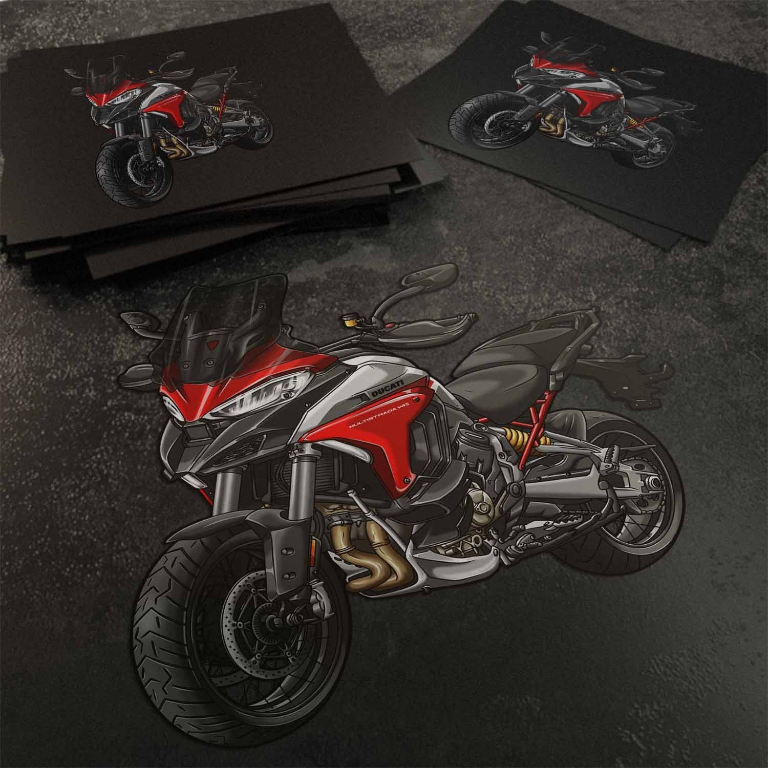 Ducati Multistrada V4S Stickers - Set of 3 Motorcycle Decals for ADV Riders