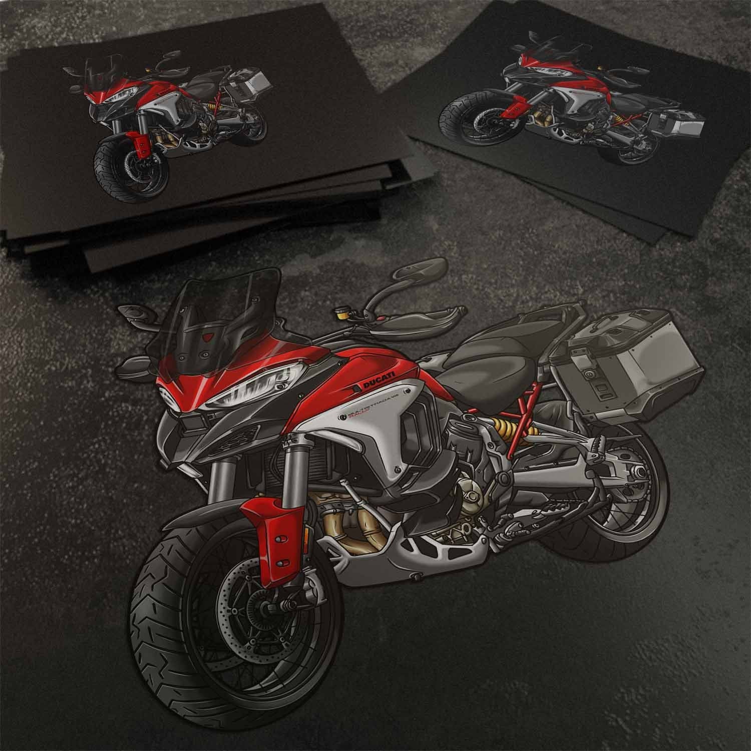Ducati Multistrada V4S Stickers - Set of 3 Motorcycle Decals for ADV Riders