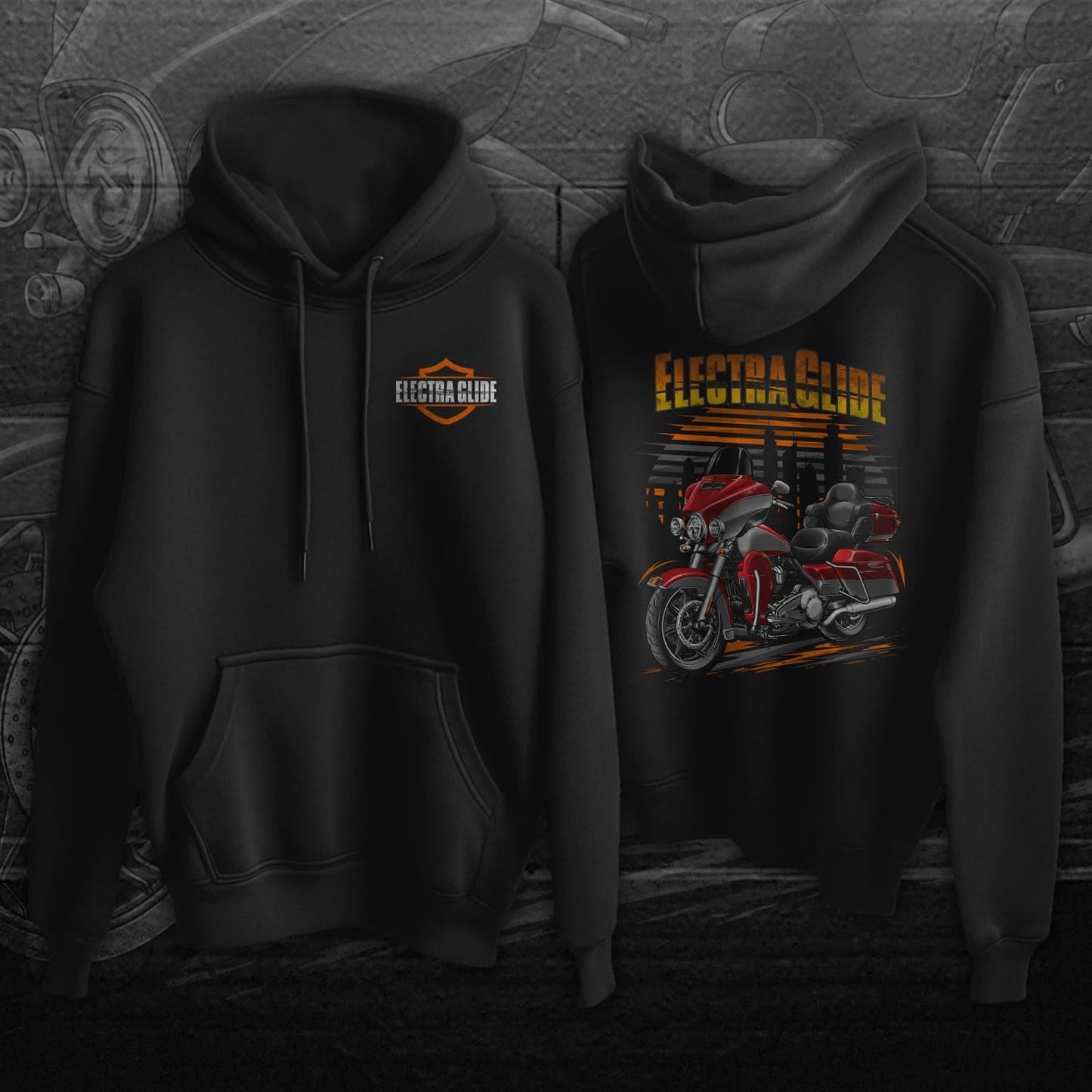 Harley Electra Glide Ultra Classic FLHTCU & FLHTCUI 2018-19 Inspired Hoodie - Biker Motorcycle Sweatshirt