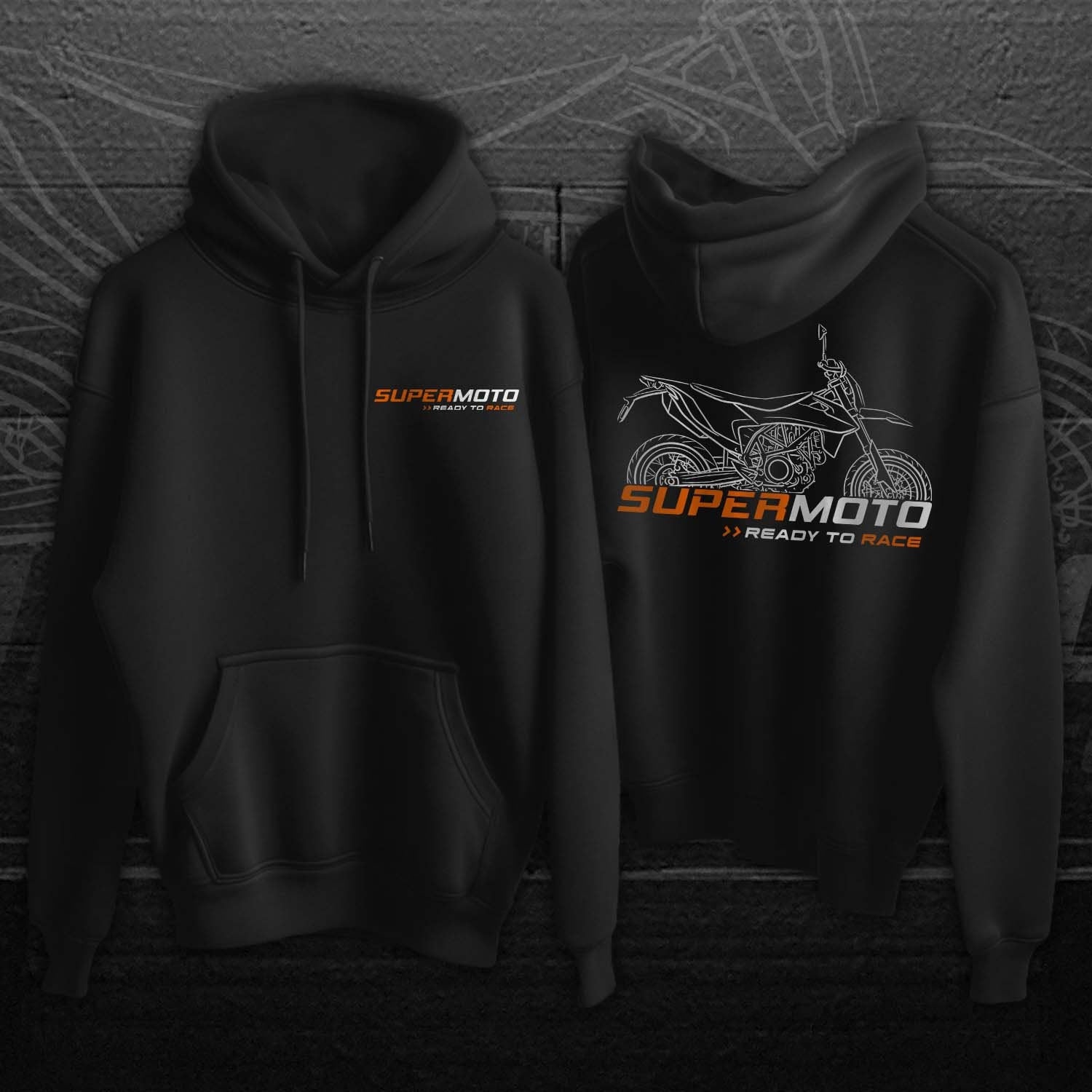 KTM 690 SMC R Hoodie - Motorcycle Sweatshirt for SuperMoto Riders