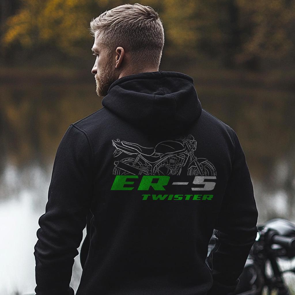 Kawasaki ER-5 Twister Inspired Hoodie - Motorcycle Sweatshirt for Riders